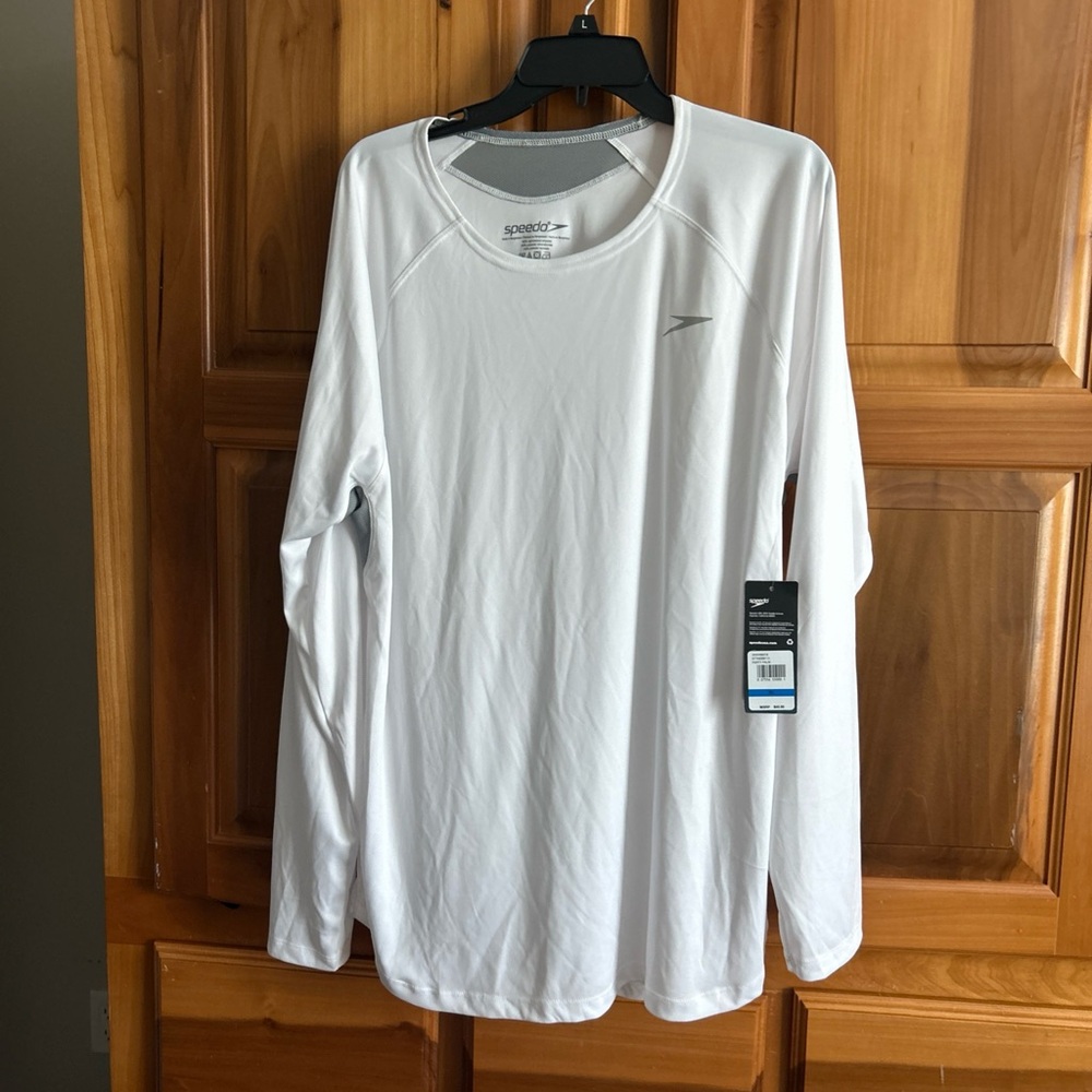 Speedo Men's Classic White Long Sleeve Tee